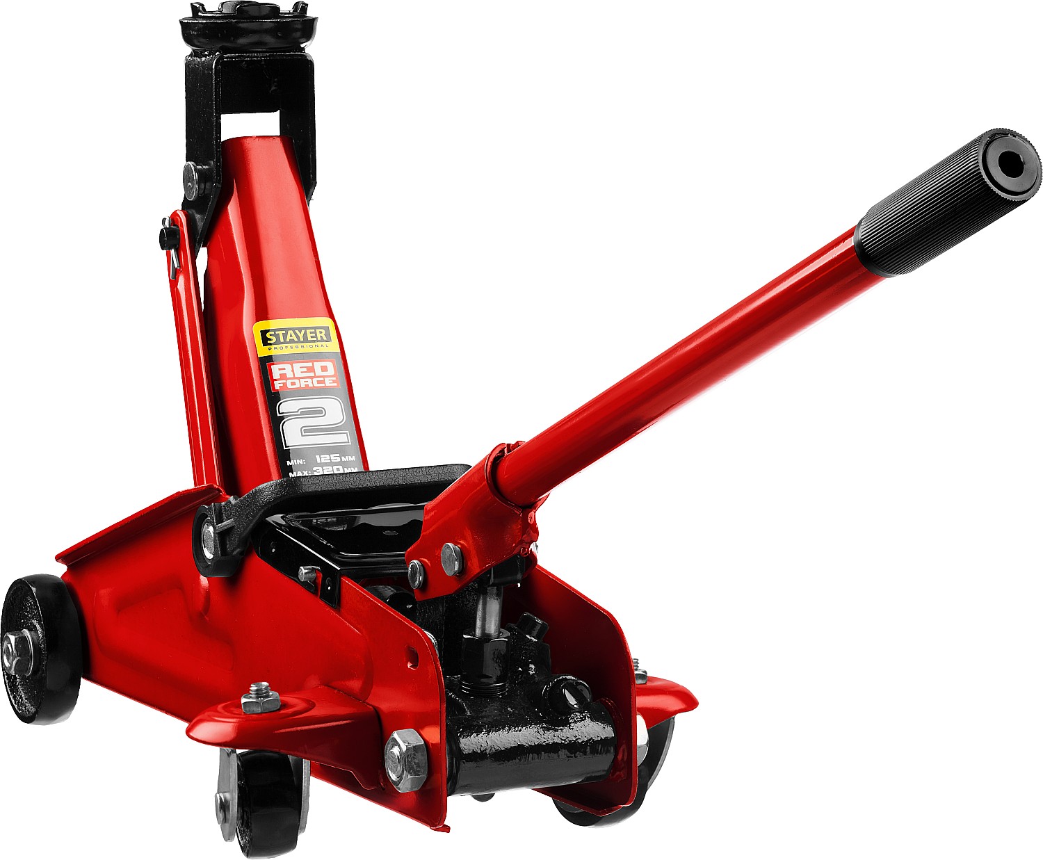 STAYER R-22 RED FORCE, 2 т, 125 - 320 мм, подкатной домкрат для легковых а/м, Professional (43152-2) — фото 2