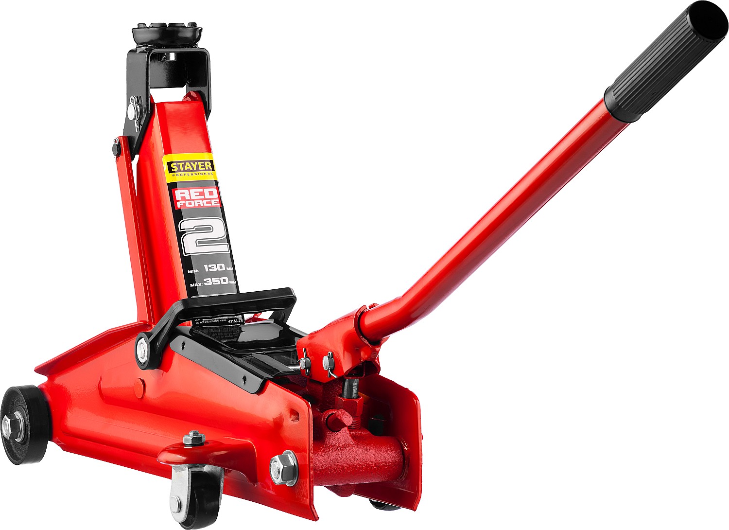 STAYER R-28 RED FORCE, в кейсе, 2 т, 130 - 350 мм, подкатной домкрат для легковых а/м, Professional (43153-2-K) — фото 2