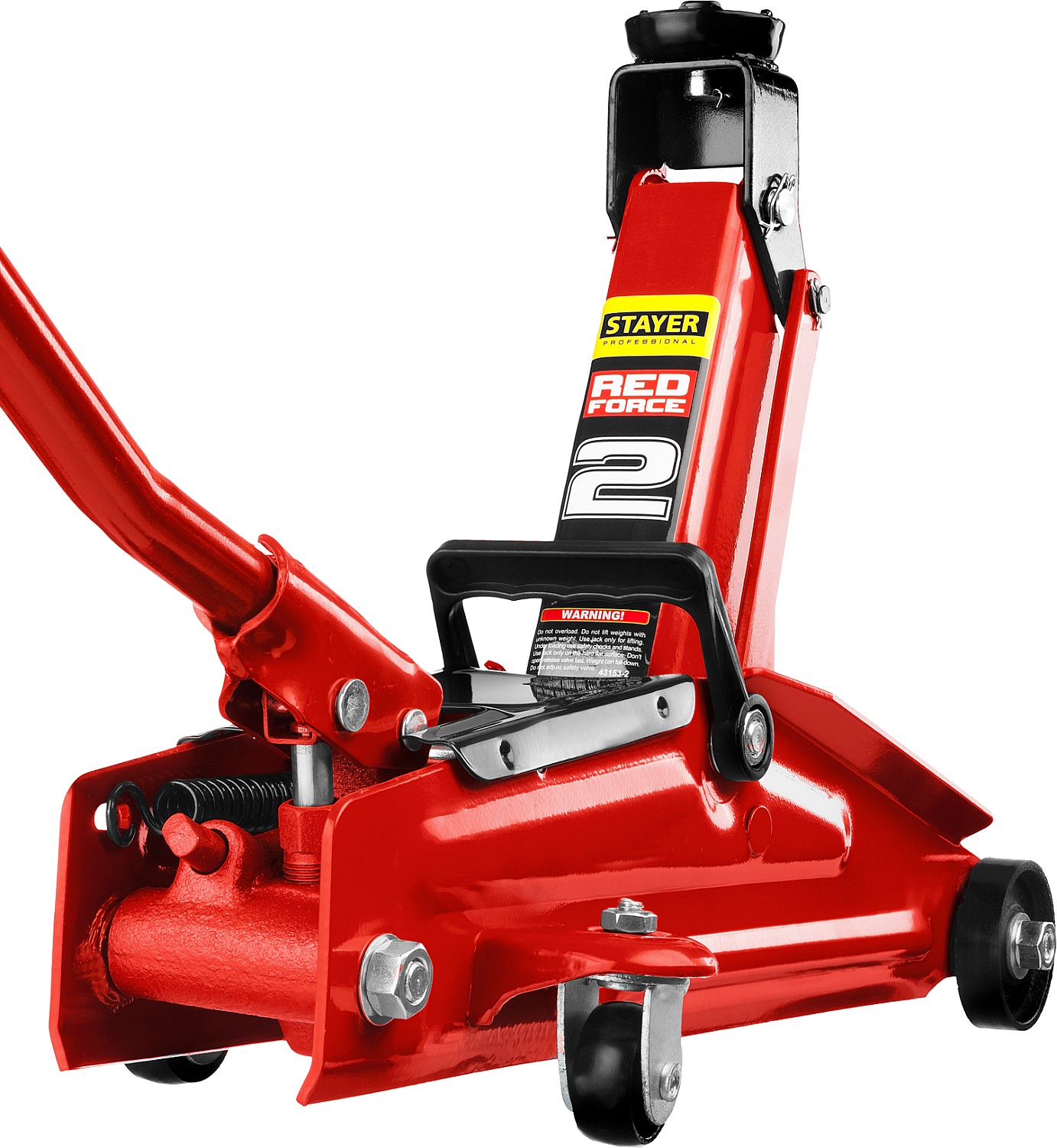STAYER R-28 RED FORCE, 2 т, 130 - 350 мм, подкатной домкрат для легковых а/м, Professional (43153-2) — фото 3