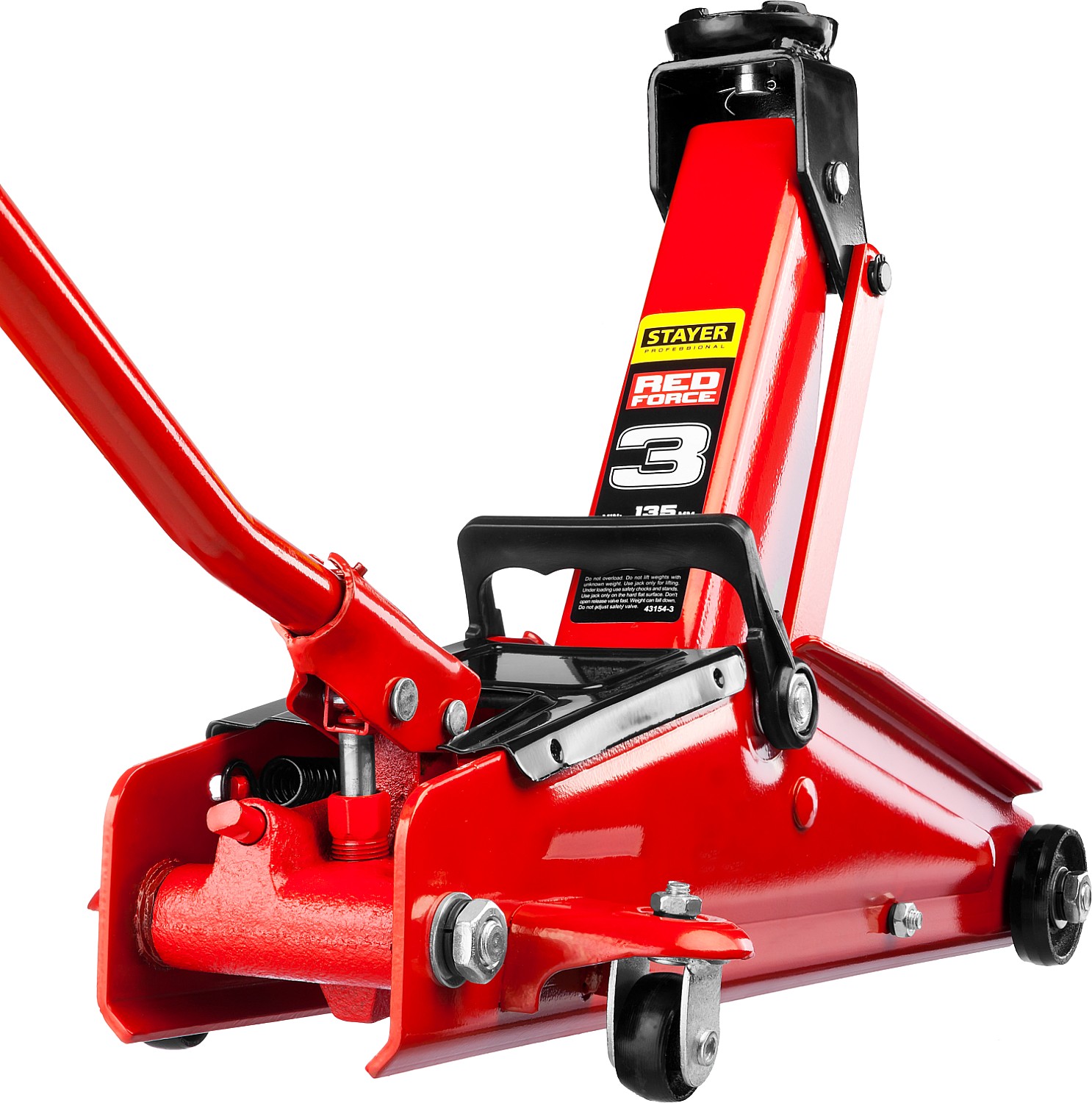 STAYER R-33 RED FORCE, 3 т, 135 - 400 мм, подкатной домкрат с увеличенным подъемом, Professional (43154-3) — фото 3