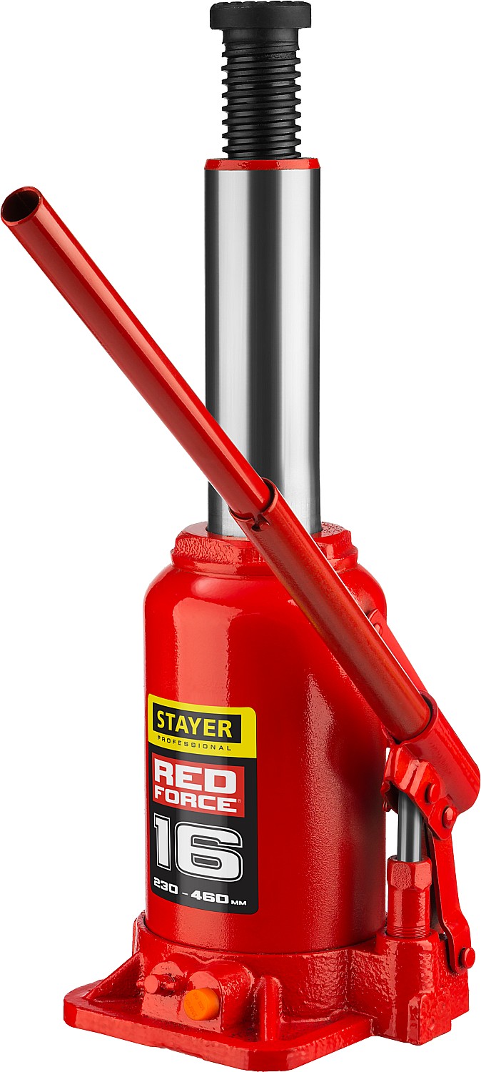 STAYER RED FORCE, 16 т, 230 - 460 мм, бутылочный гидравлический домкрат, Professional (43160-16) — фото 2