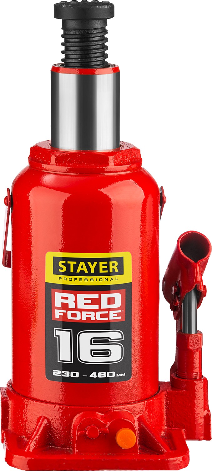 STAYER RED FORCE, 16 т, 230 - 460 мм, бутылочный гидравлический домкрат, Professional (43160-16) — фото 3