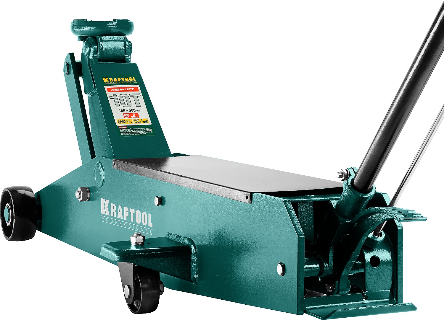 KRAFTOOL HIGH-LIFT, 10 т, 160 - 560 мм, для тяжелой техники, подкатной домкрат (43455-10) — фото 2