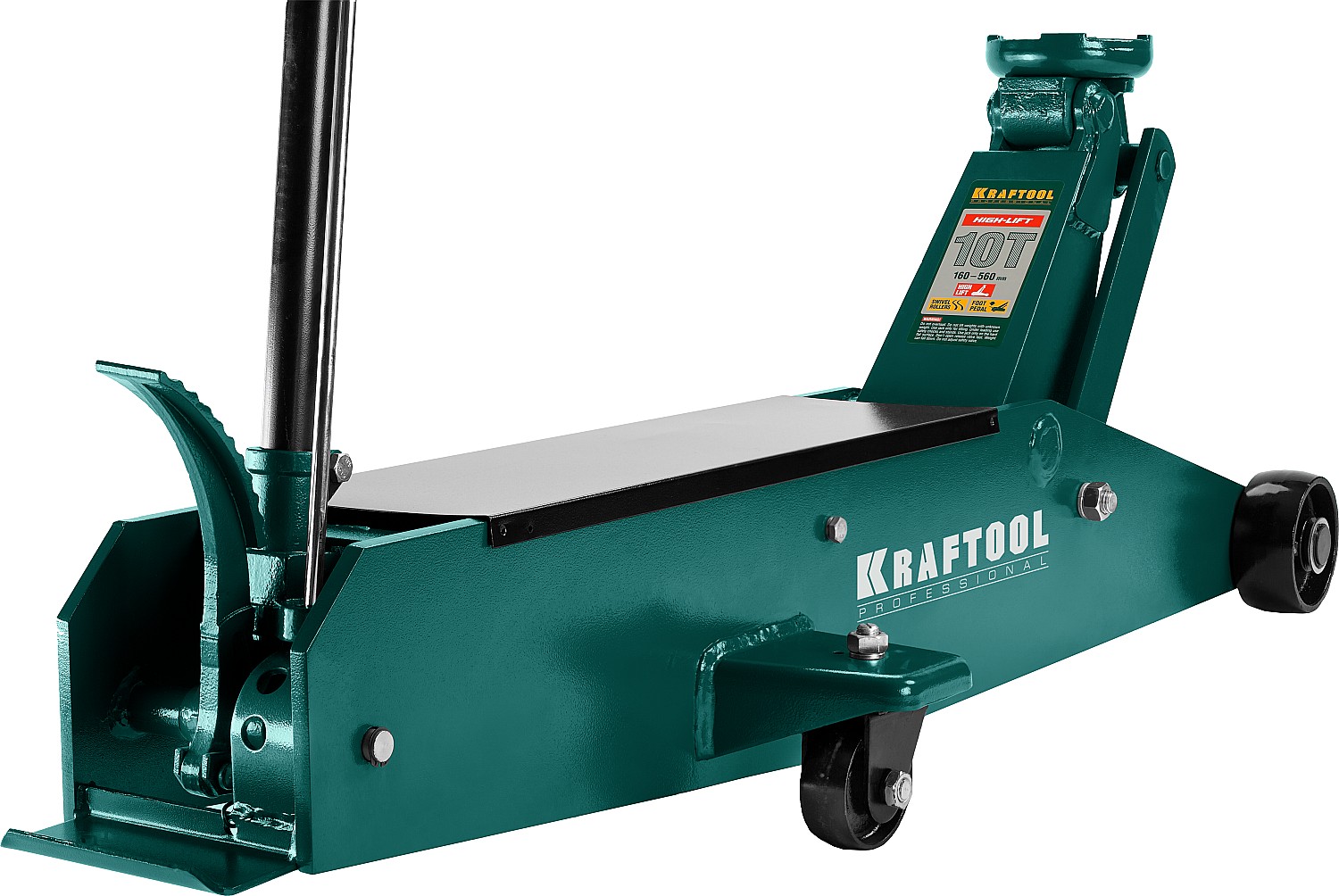 KRAFTOOL HIGH-LIFT, 10 т, 160 - 560 мм, для тяжелой техники, подкатной домкрат (43455-10) — фото 3