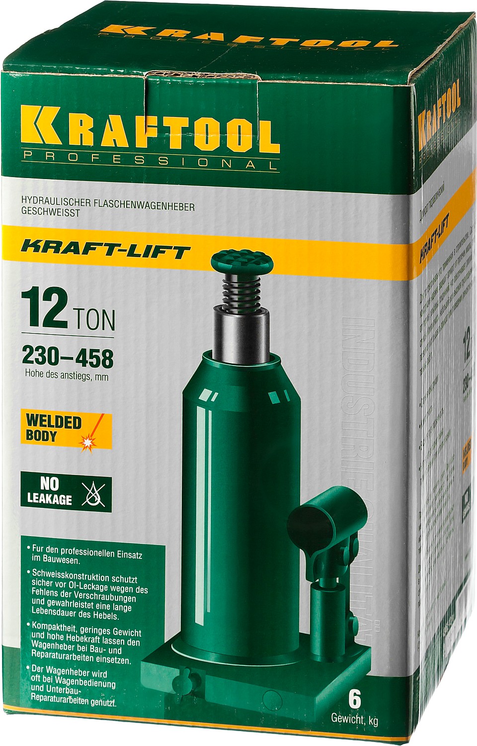 KRAFTOOL KRAFT-LIFT, 12 т, 230 - 460 мм, бутылочный гидравлический домкрат (43462-12) — фото 10