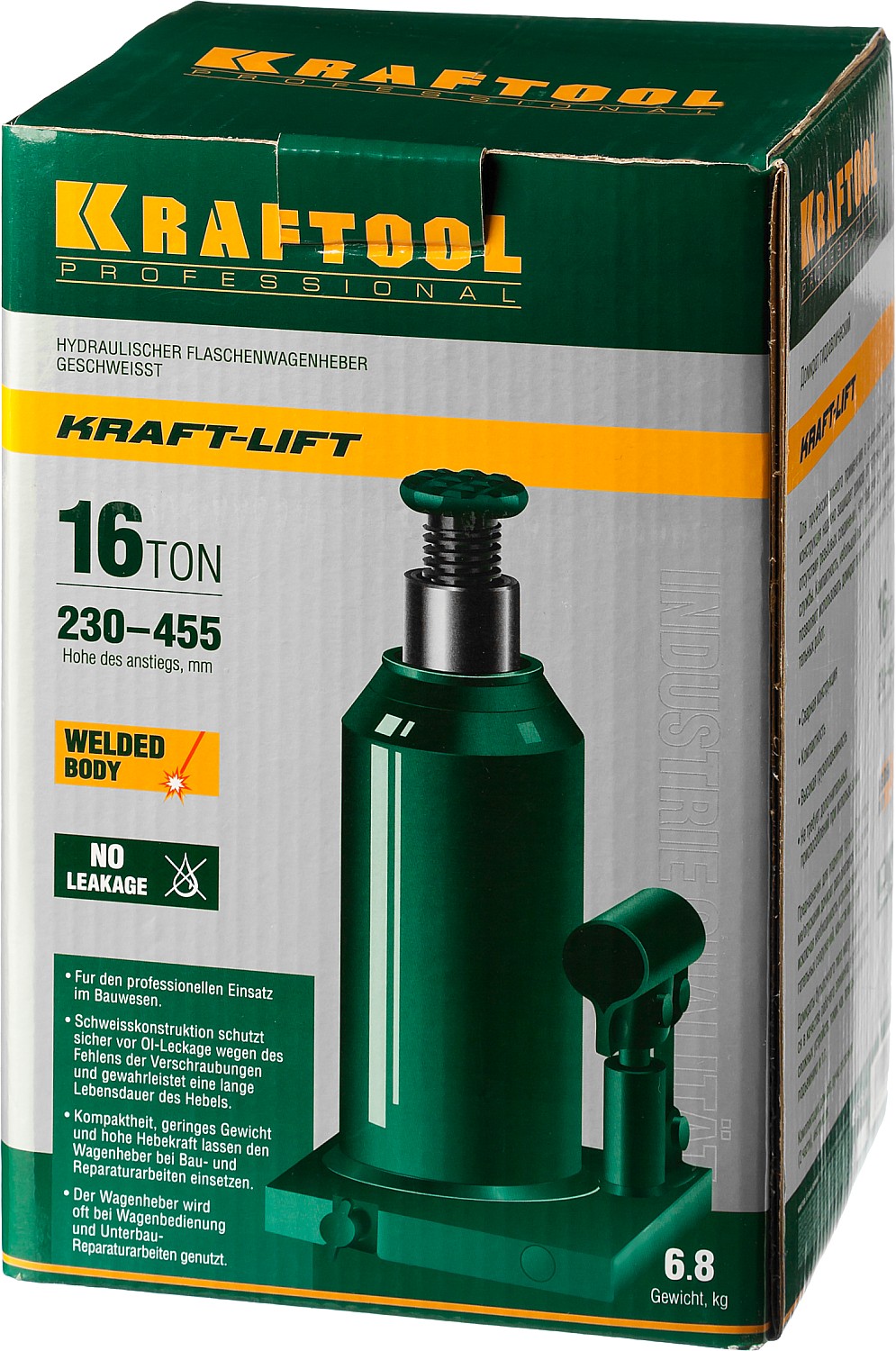 KRAFTOOL KRAFT-LIFT, 16 т, 230 - 460 мм, бутылочный гидравлический домкрат (43462-16) — фото 10