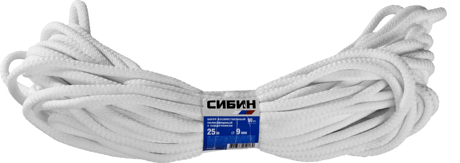 СИБИН 9 мм, 25 м, хозяйственный, полиэфирный шнур (50269) — фото 3