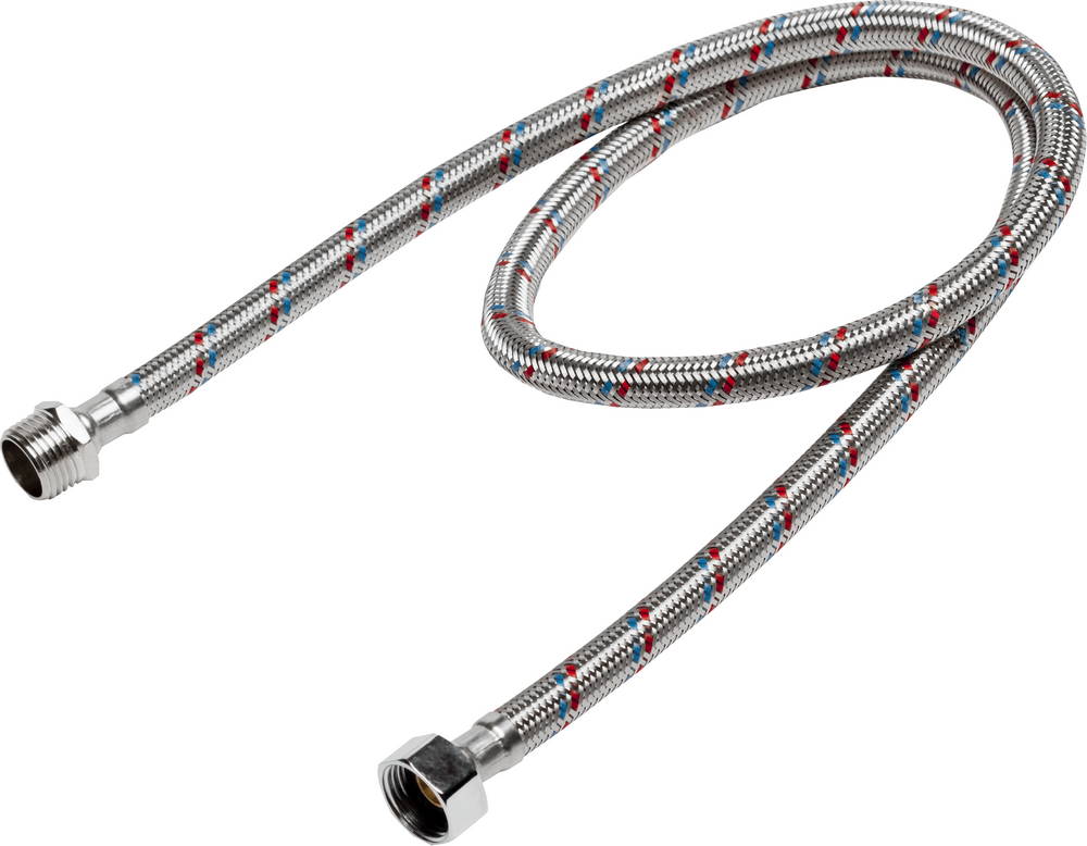 STAYER 1/2″, 1 м, гайка-штуцер, гибкая подводка для воды, Professional (51015-G/S-100)