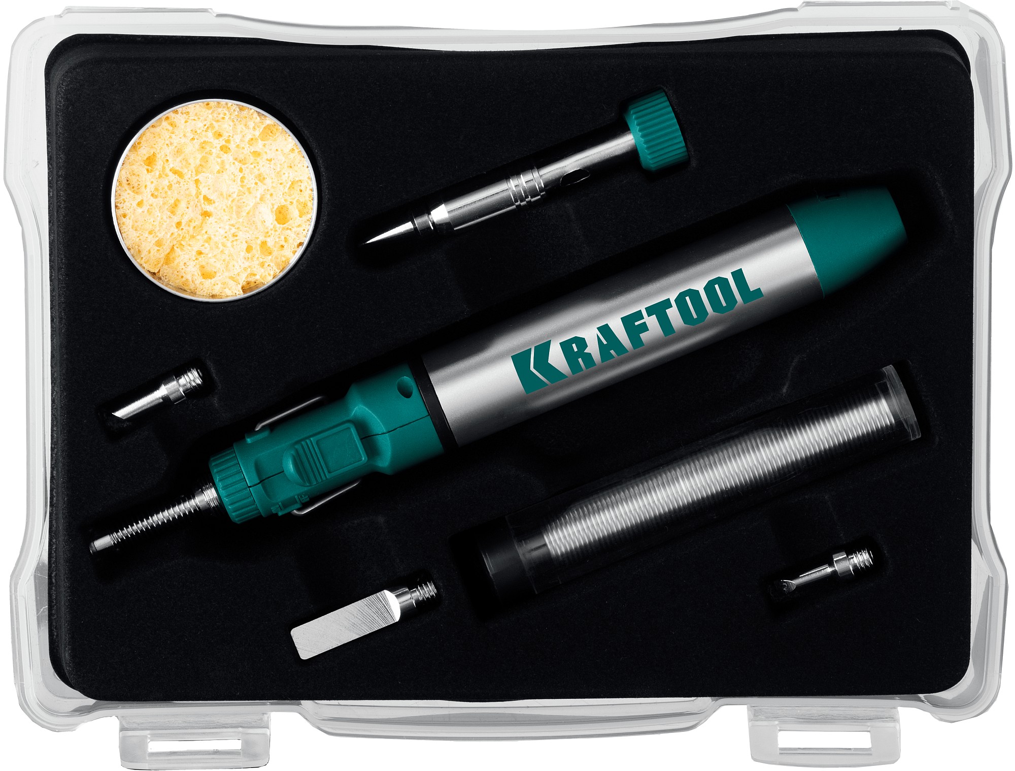 KRAFTOOL SolderGas, 70 B, 30 - 70 Вт, 1300°С, горелка, фен, набор 8 в 1, газовый паяльник (55504-H8) — фото 14