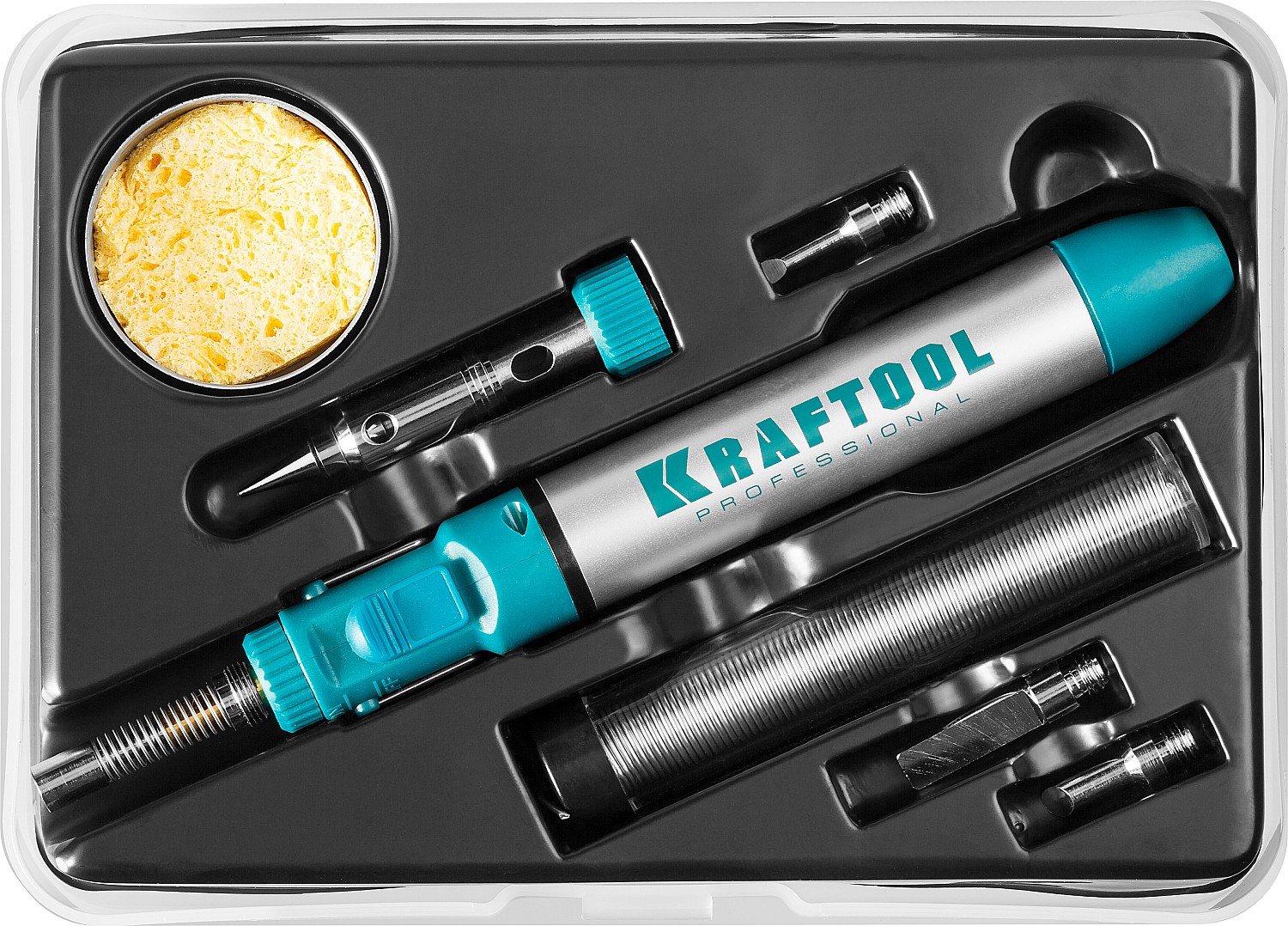 KRAFTOOL SolderGas, 70 B, 30 - 70 Вт, 1300°С, горелка, фен, набор 8 в 1, газовый паяльник (55504-H8) — фото 15