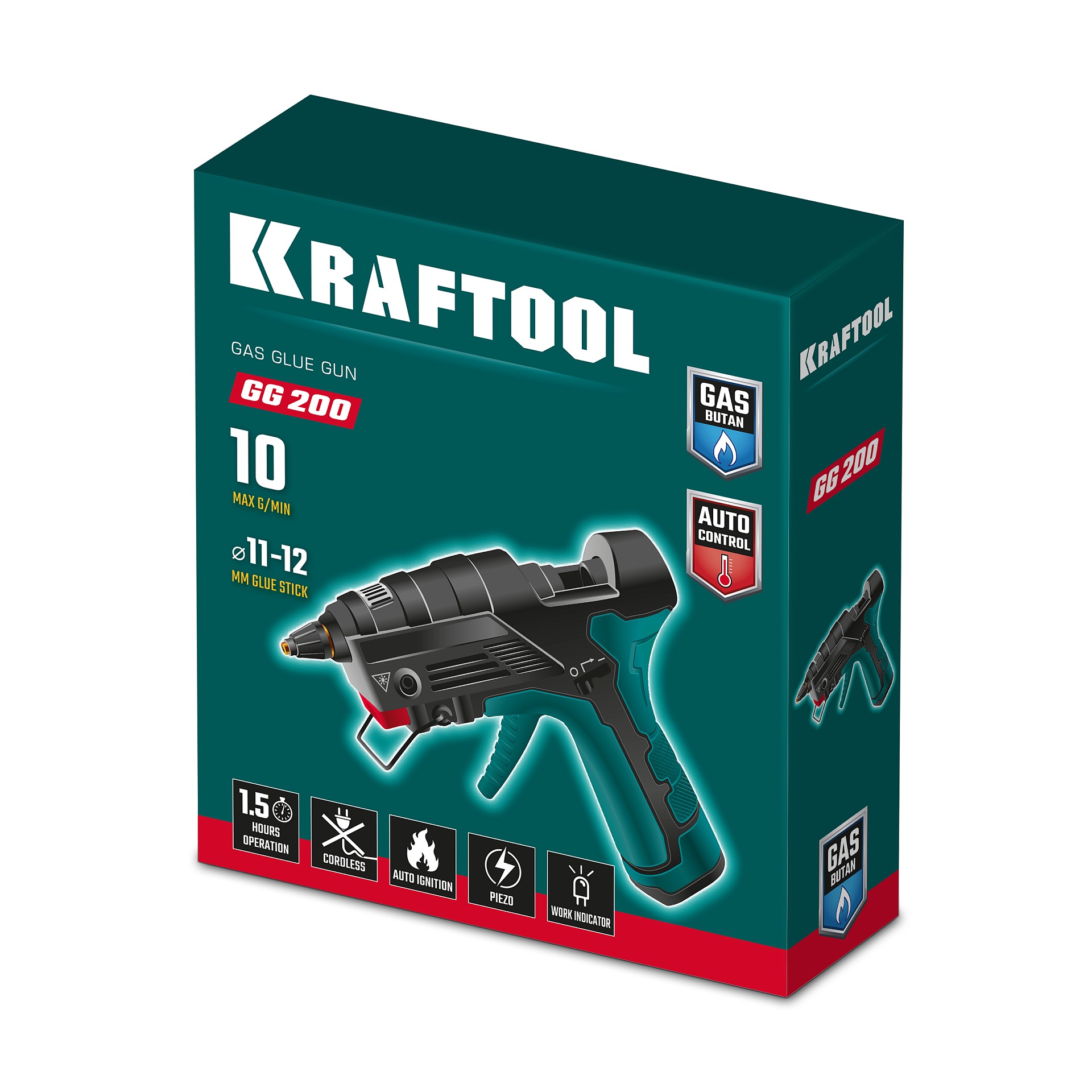 KRAFTOOL GG-200, 11 мм 200°C, термоклеящий газовый пистолет (55524) — фото 10