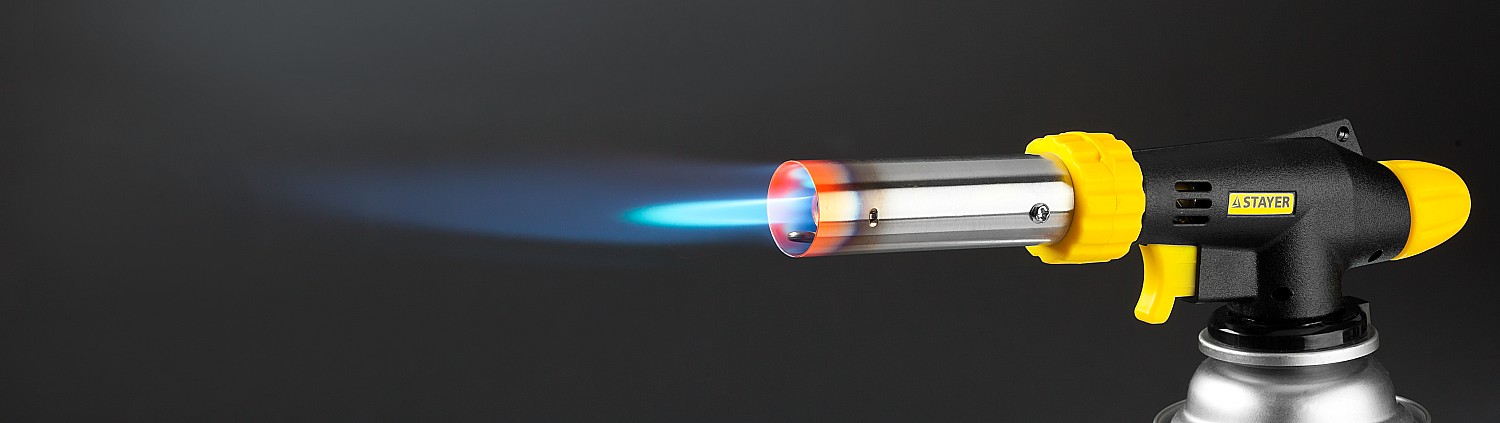 STAYER ProTerm PG 500, 1300°C, увеличенный выход пламени, газовая горелка с пьезоподжигом на баллон с цанговым соединением, Professional (55580) — фото 2
