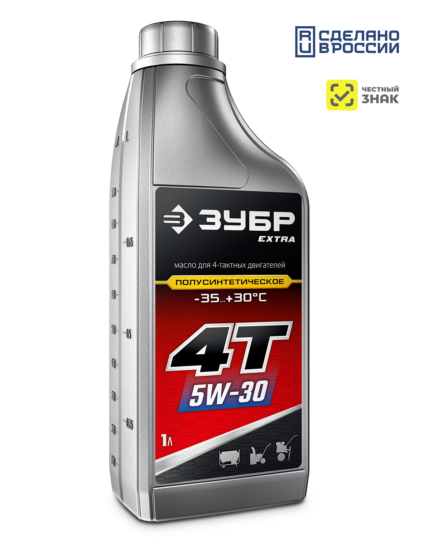 ЗУБР 4Т-5W30, 1 л, зимнее полусинтетическое масло для 4-тактных двигателей, EXTRA (70616-1)