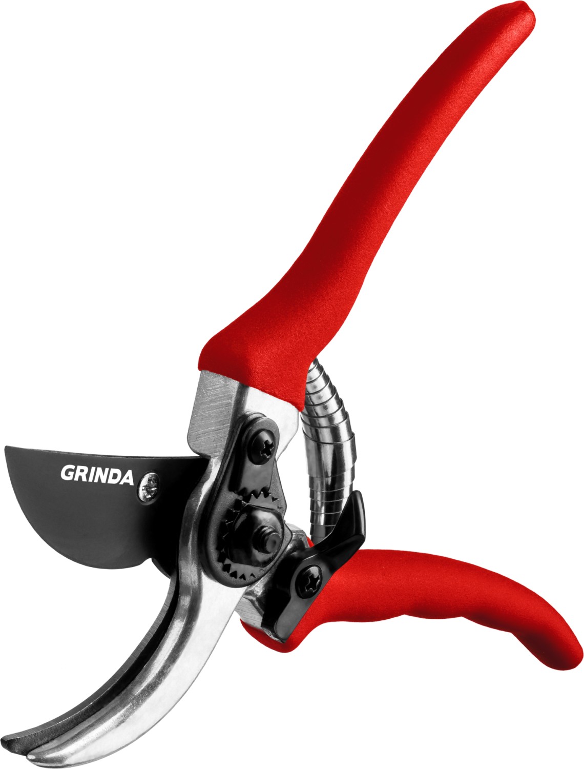 GRINDA G-11, 210 мм, лезвия из углеродистой стали, закалены, тефлоновое покрытие, алюминиевые рукоятки, плоскостной секатор (8-423001) — фото 4