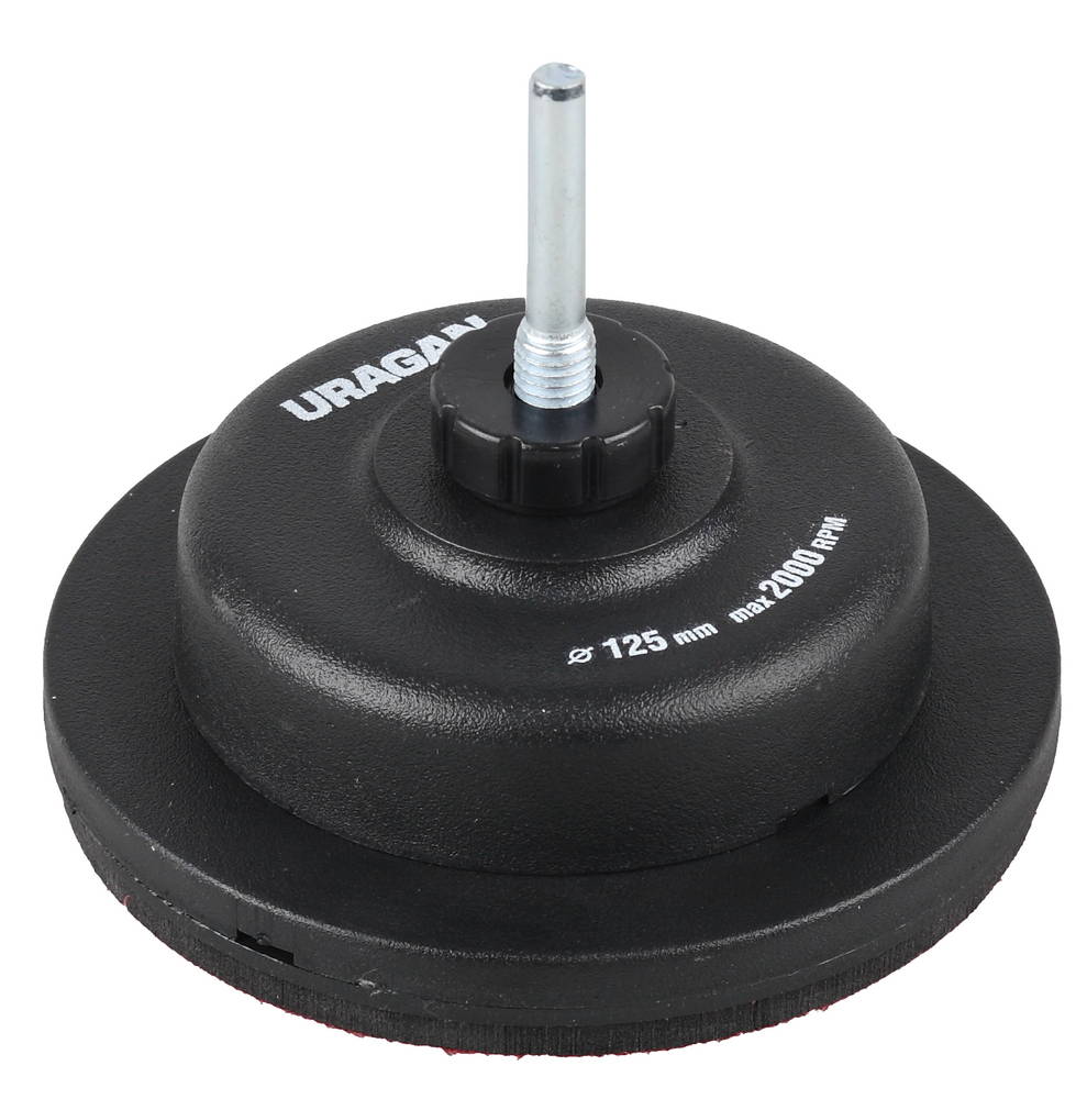 URAGAN d 125 мм, пластиковая, жесткая опорная тарелка на липучке для дрели (915-31311-125)