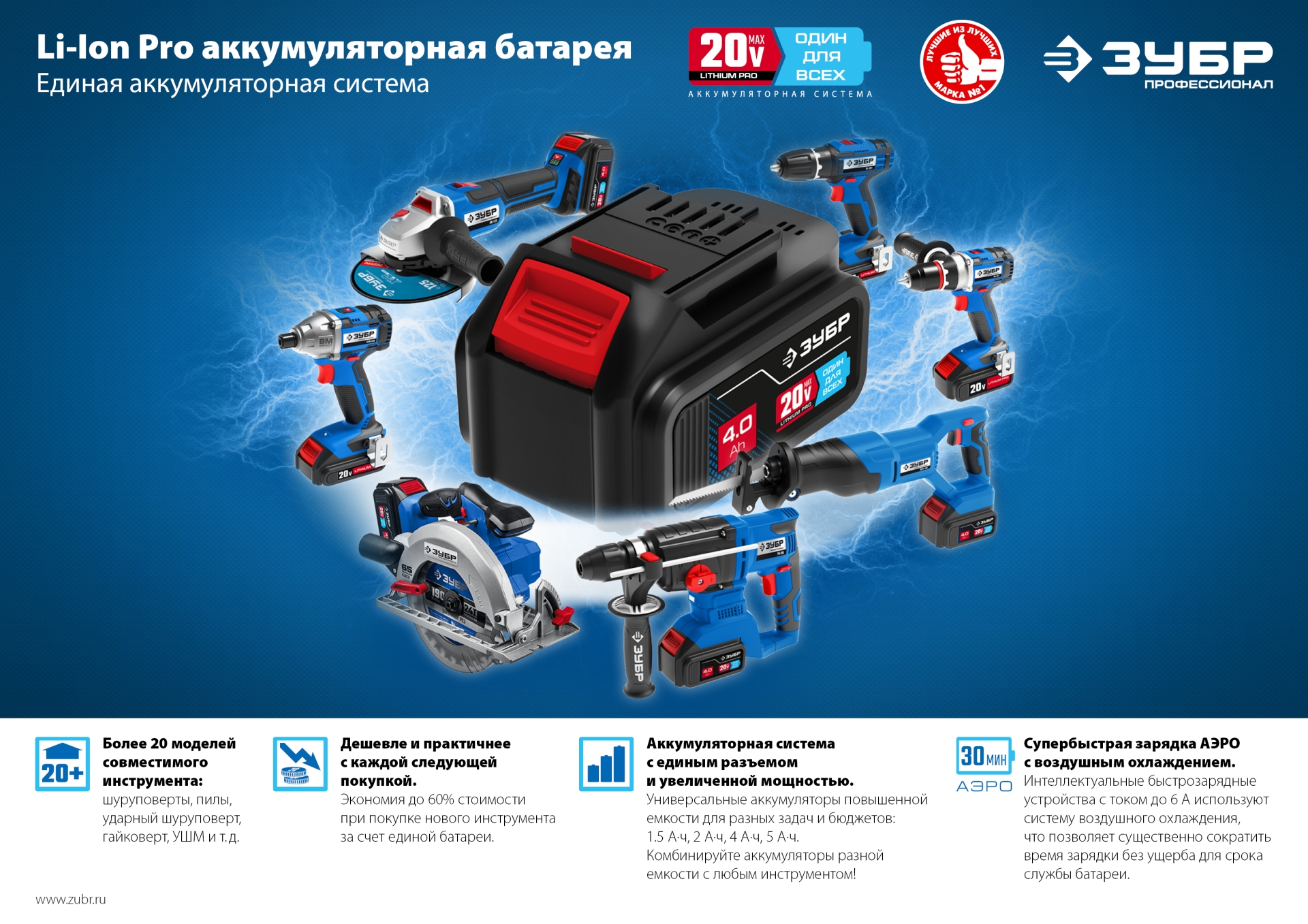 ЗУБР Т7, 20 В, d190 мм, без АКБ, бесщеточная пила циркулярная, Профессионал (CPB-190) — фото 16