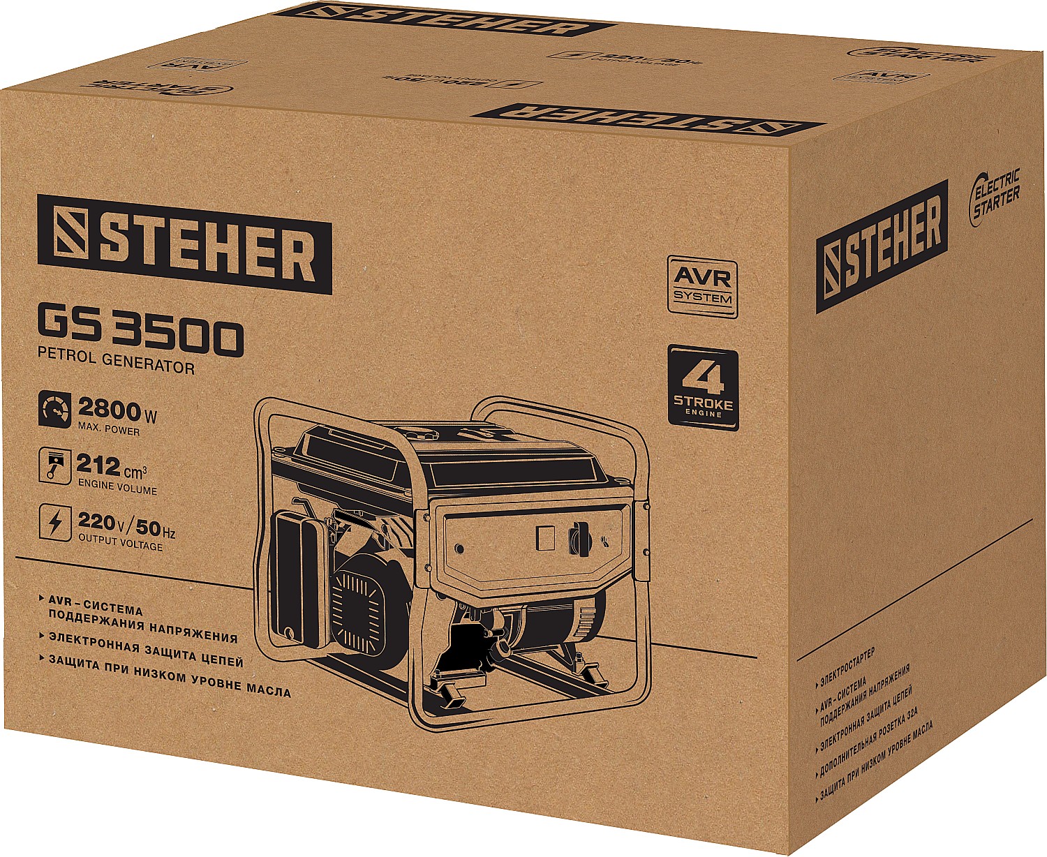 STEHER 2800 Вт, бензиновый генератор (GS-3500) — фото 15