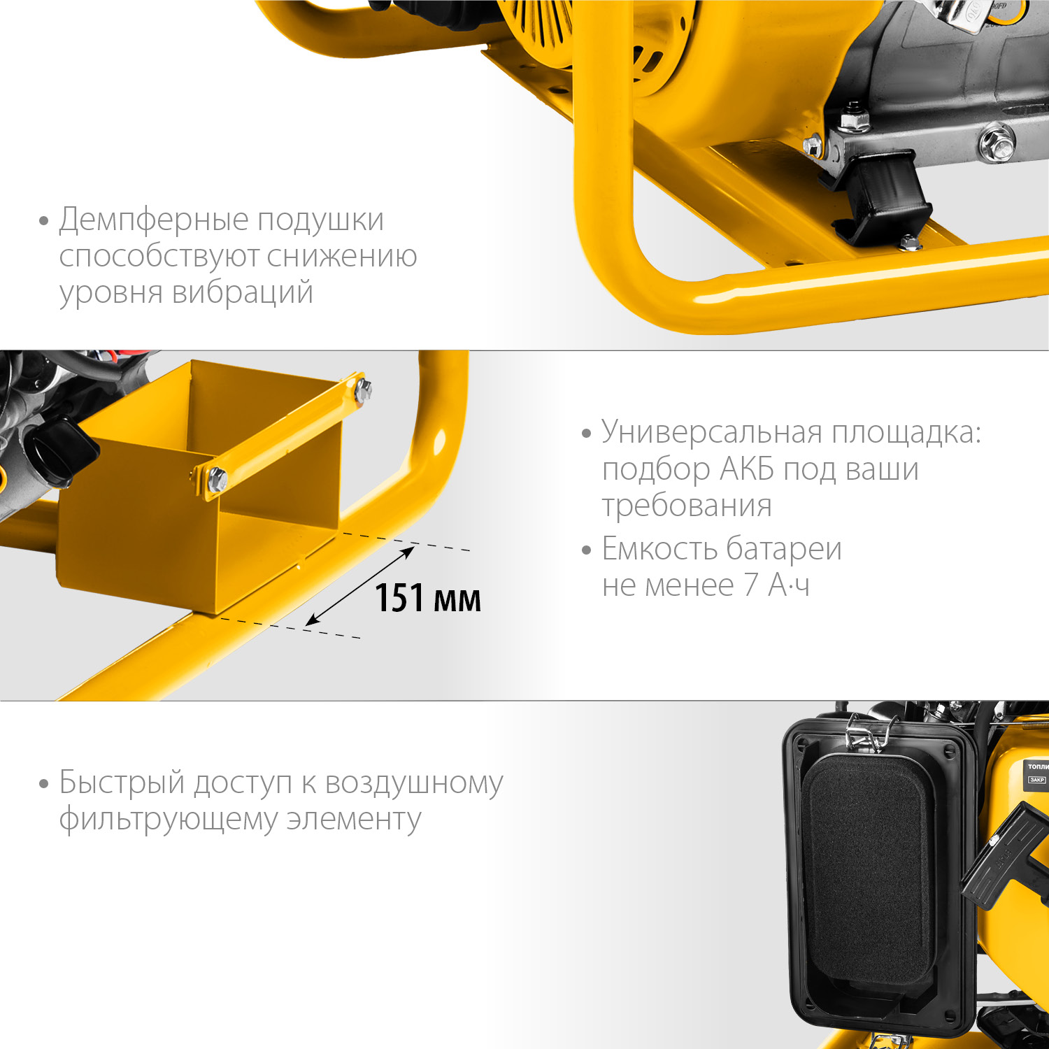 STEHER 3300 Вт, бензиновый генератор с электростартером (GS-4500E) — фото 8