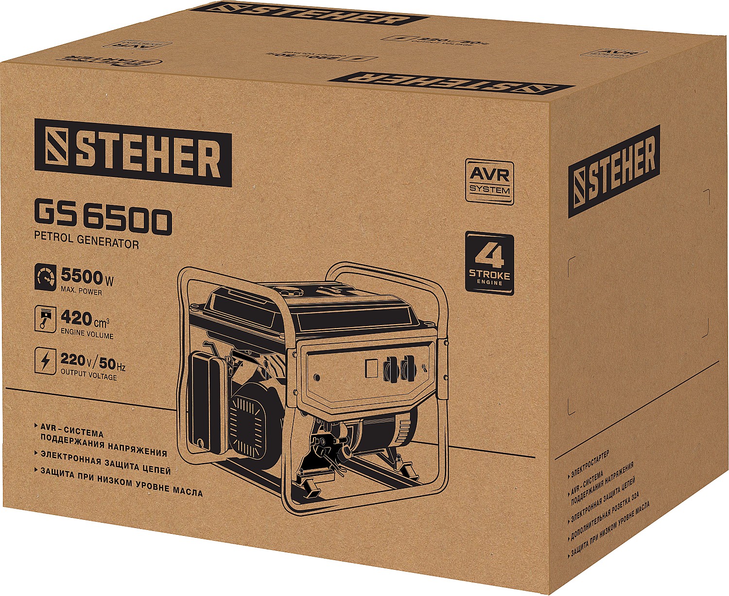 STEHER 5500 Вт, бензиновый генератор (GS-6500) — фото 15