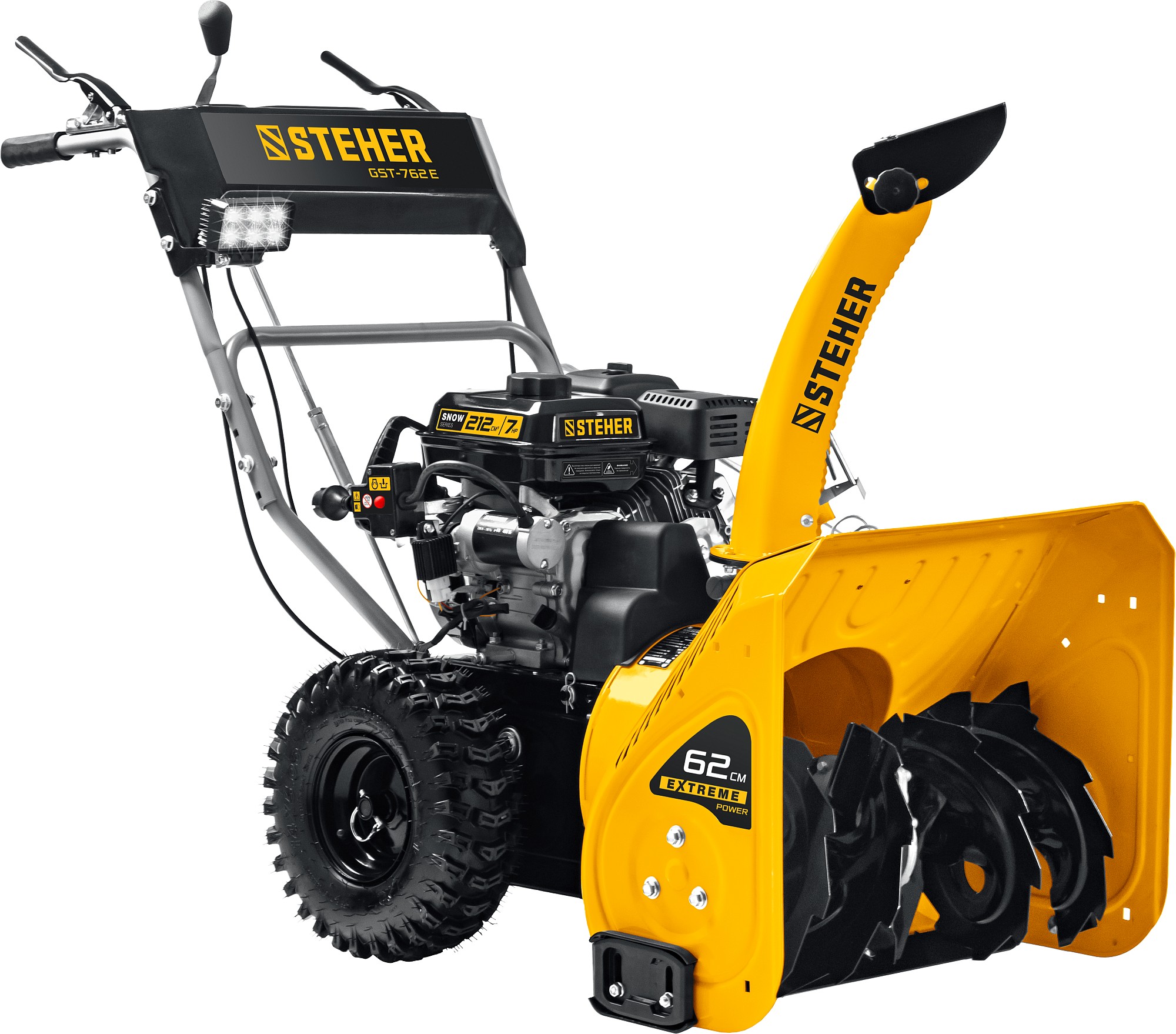 STEHER 62 см, бензиновый снегоуборщик с электростартером, EXTREM (GST-762E)