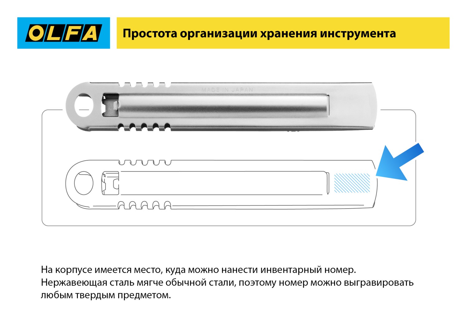 OLFA металлический корпус, безопасный нож с трапециевидным лезвием (OL-SK-12) — фото 23