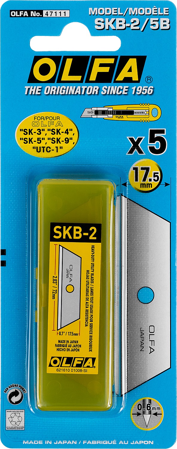 OLFA SK-4, 5 шт, 17.5 мм, из нержавеющей стали, трапециевидное лезвие (OL-SKB-2/5B) — фото 5