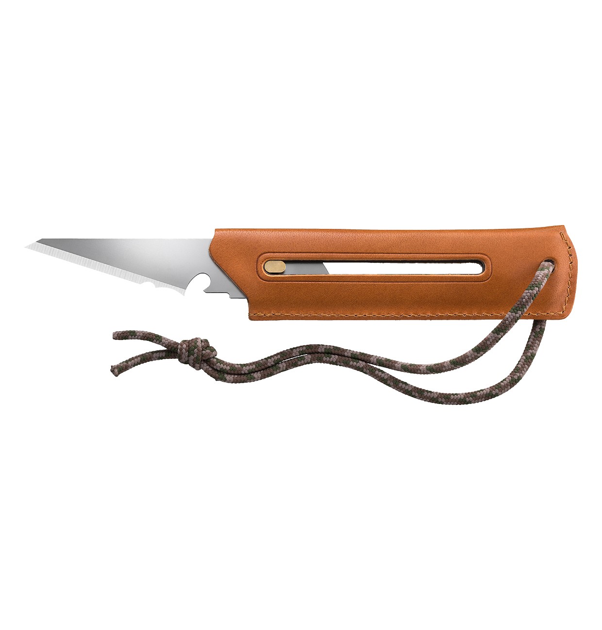OLFA WORKS BK1 CAMEL BUSHCRAFT KNIFE многоцелевой нож со сменным лезвием с чехлом (OW-BK1L-CL) — фото 2