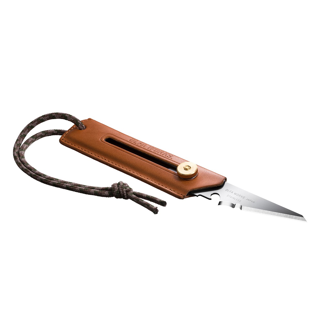 OLFA WORKS BK1 CAMEL BUSHCRAFT KNIFE многоцелевой нож со сменным лезвием с чехлом (OW-BK1L-CL) — фото 3