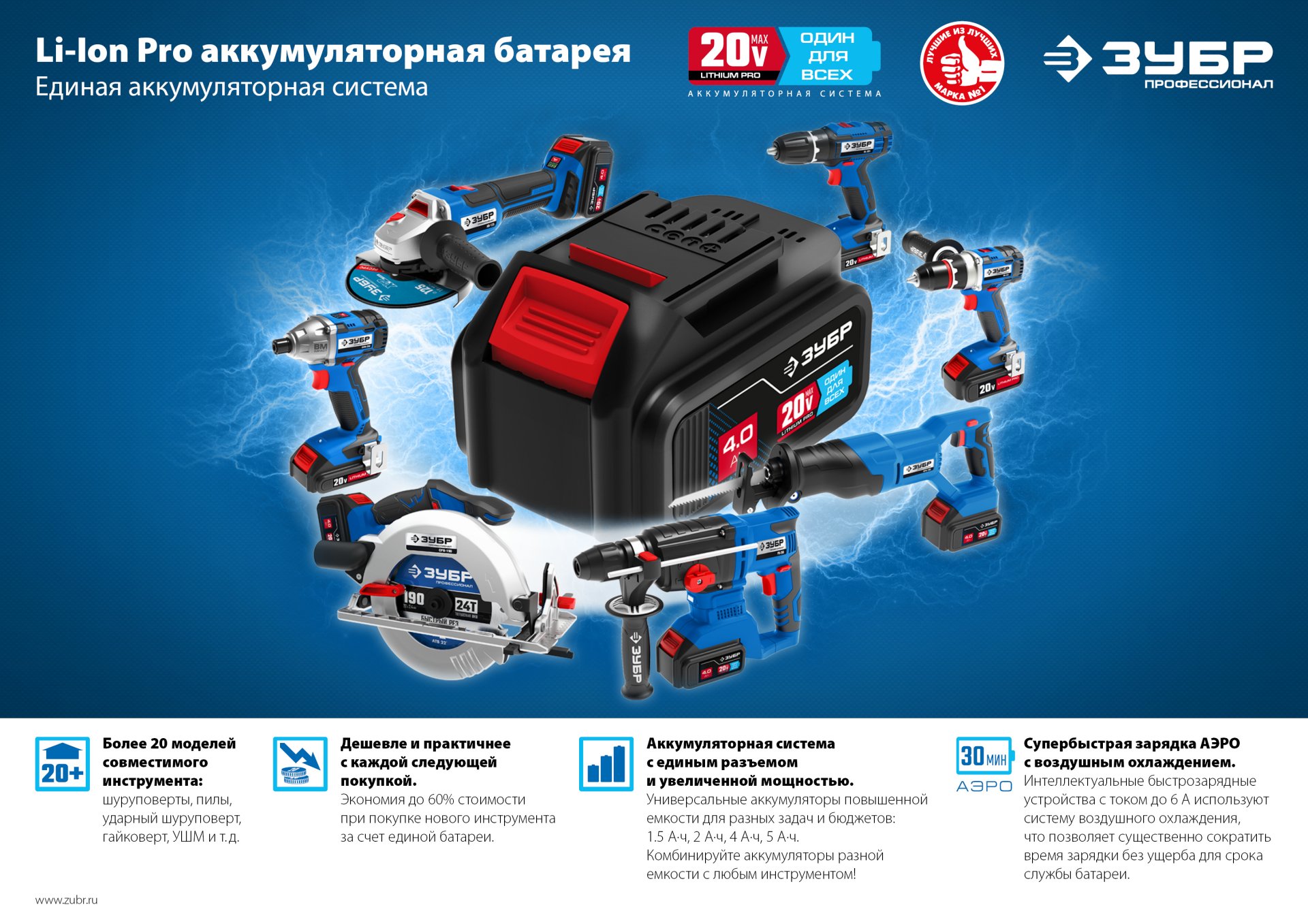 ЗУБР Т7, 20 В, 26 мм, без АКБ, бесщеточный перфоратор, Профессионал (PB-260) — фото 18