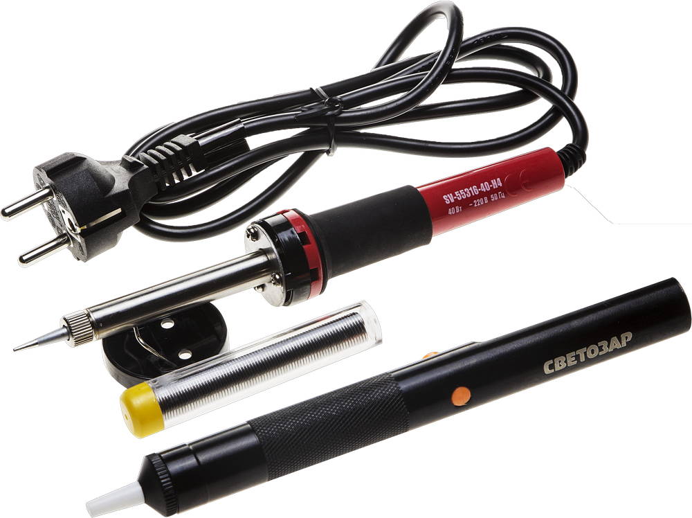 СВЕТОЗАР 40 Вт, 4 предмета, 220 В, набор для паяльных работ (SV-55316-40-H4)