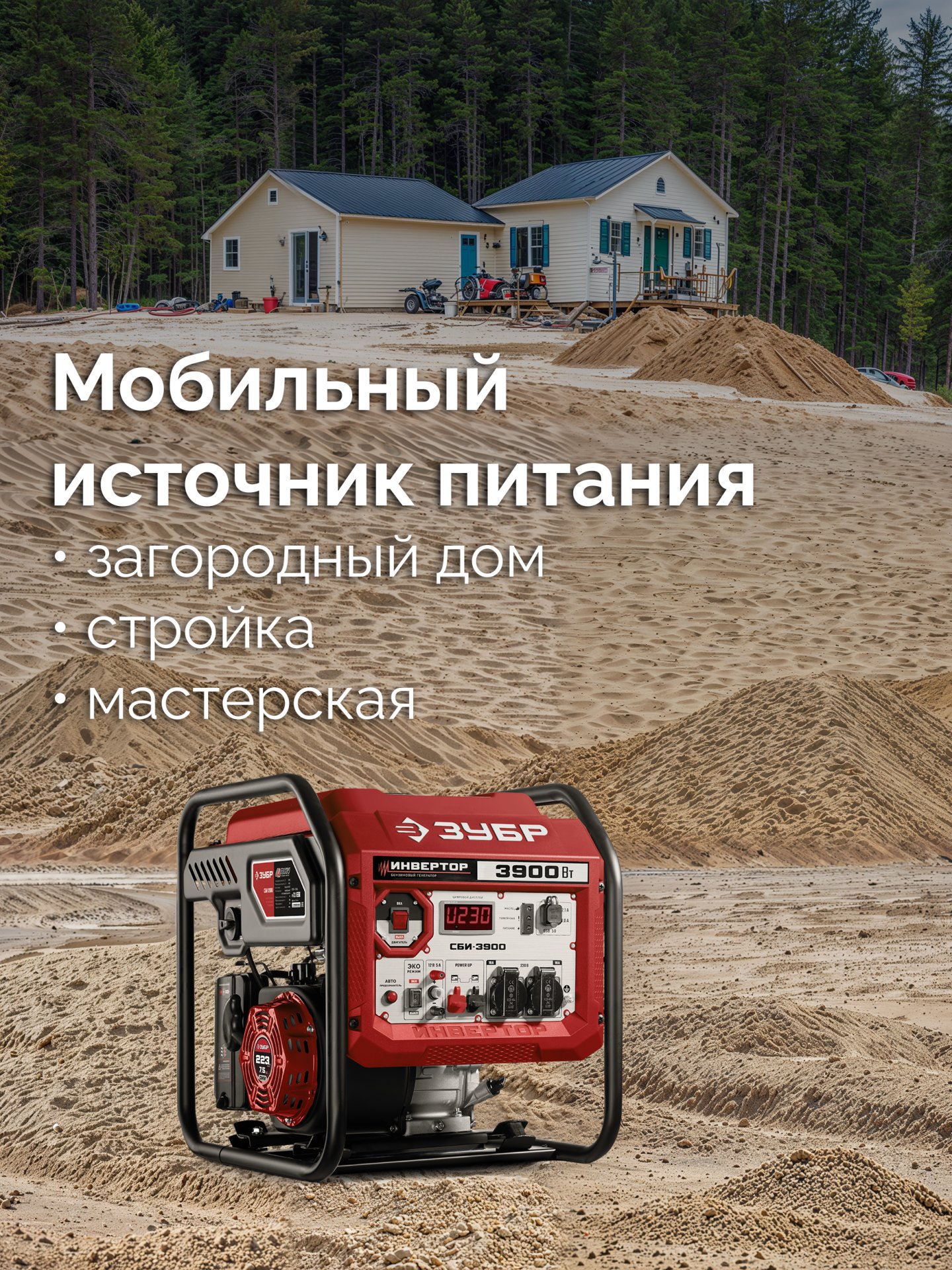 ЗУБР 3900 Вт, инверторный генератор (СБИ-3900) — фото 13