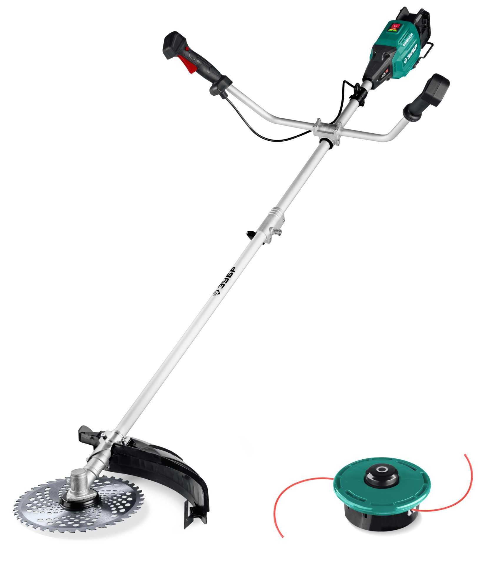 ЗУБР 40 В (2x20В), 430 мм, без АКБ (LMS), триммер-коса аккумуляторный бесщеточный (ТАБ-4043)