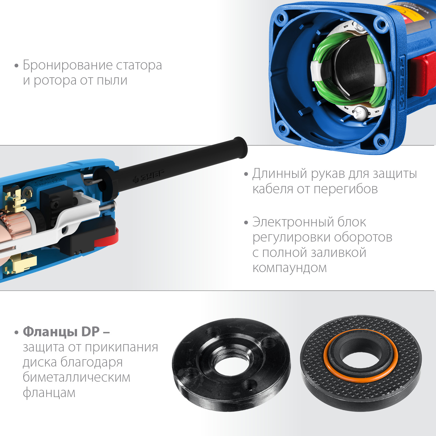 ЗУБР 1100 Вт, d125 мм, УШМ, регулировка оборотов, Профессионал (УШМ-П125-1100 Э) — фото 7